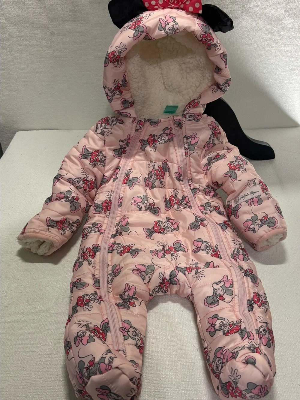 Disney Pink Minnie Mouse Snowsuit with Black Ears